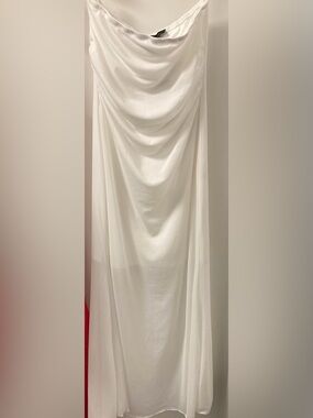NWT See You Monday White Draped Maxi Skirt Lined Size M